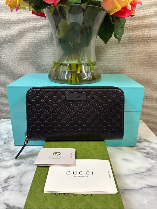 Gucci Handbags - Gucci Black Nero Micro Guccissima GG Leather Zip Around Wallet - NWOT